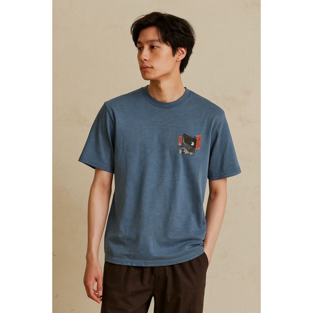 NWOT UT Uniqlo Blue Museum of Fine Arts Boston Graphic T Shirt Mens Size Medium